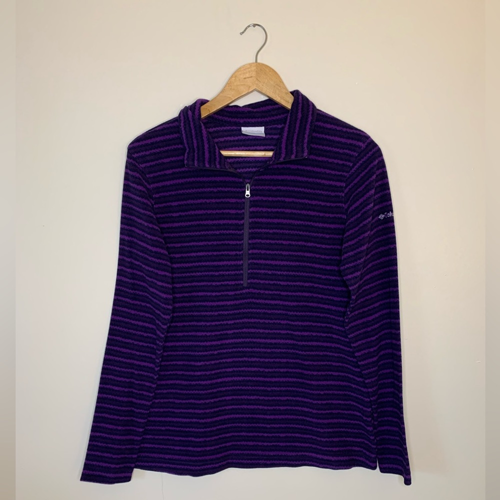 Columbia Purple Fleece Quarter-zip Size Medium